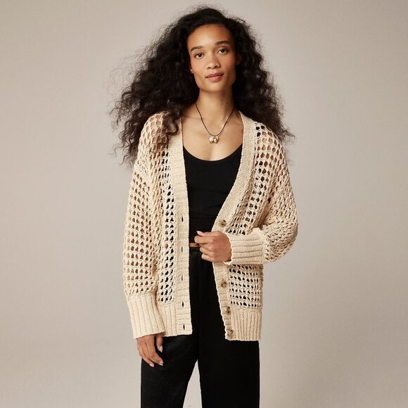 J. Crew Montauk Relaxed Cardigan in Black - Picture 5 of 5